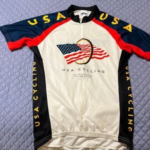 Women’s Sports Wear, cycling jersey, Voler brand, red, white & blue, size small
